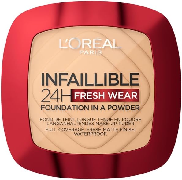L’Oréal Paris - Fond de Teint Poudre Longue Tenue - Waterproof - Infaillible 24H Fresh Wear - Teinte : Beige Doré (140) - 9 g