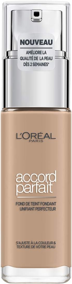 L'Oréal Paris - Fond de Teint Fluide Accord Parfait - Peaux Sèches à Normales - Teinte : Beige Rosé (3.R) - 30 ml Beige Rosé 3.R