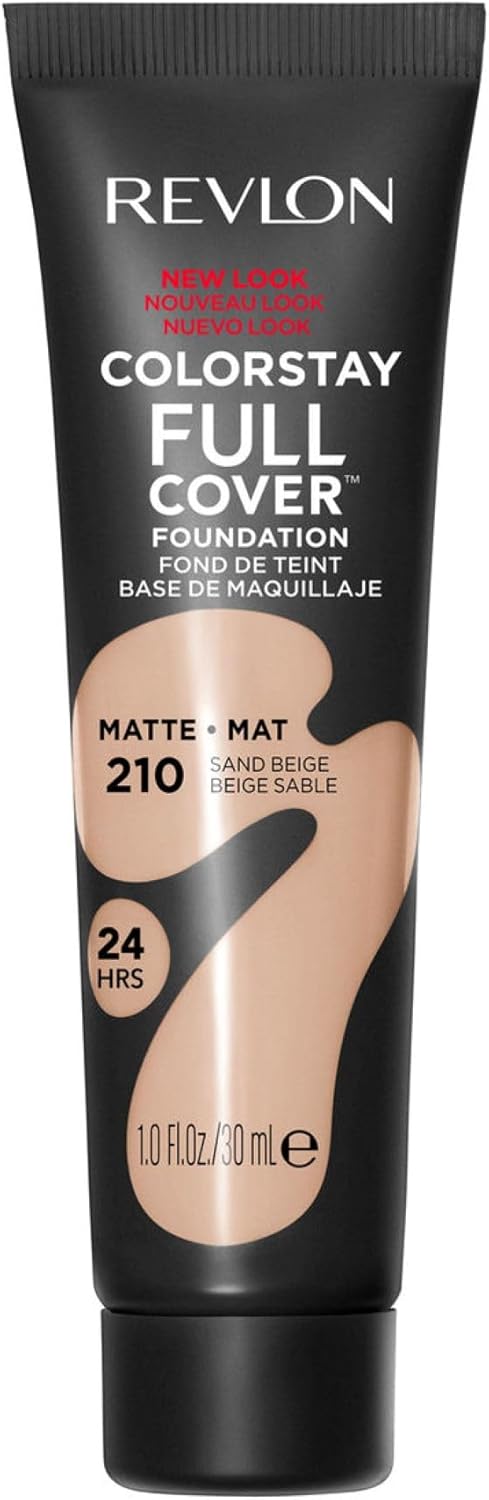 ColorStay Full Cover - Fond de Teint Couvrant Imperfections - Maquillage Teint - Couvrance optimale et fini mat - Résite à Toutes Épreuves - Effet Seconde Peau - 30ml - N210 Sand Beige 210 Beige Sable 30 ml (Lot de 1)