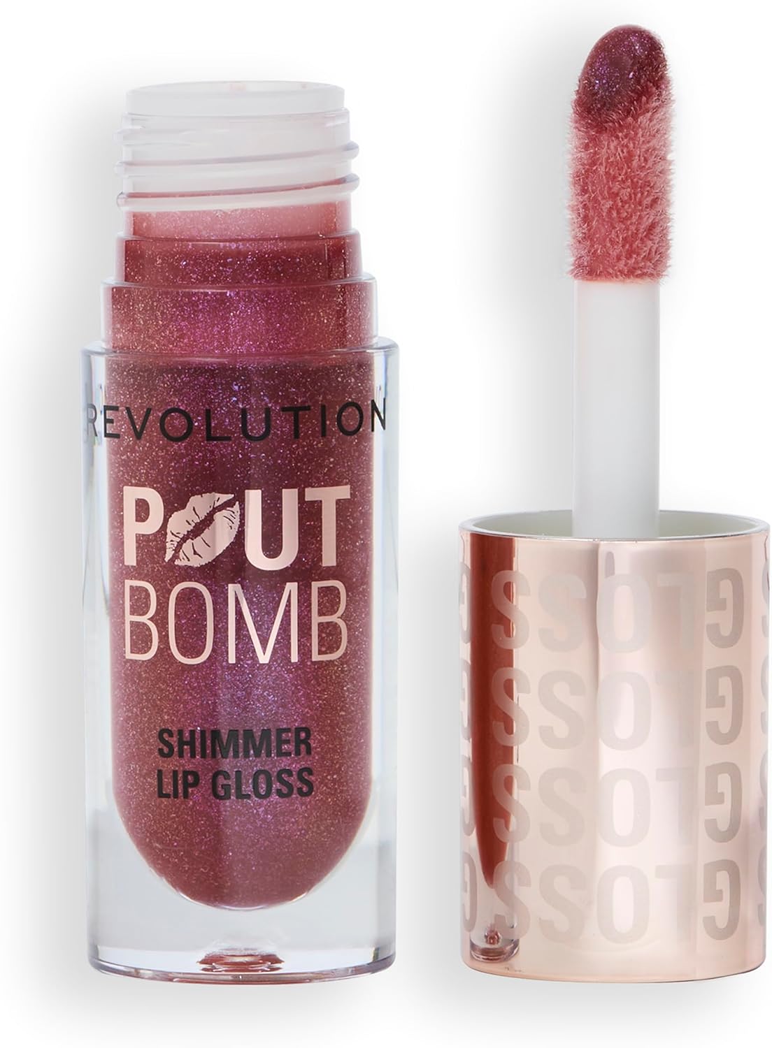 Revolution, Pout Bomb Gloss Scintillant, Gloss Lèvres Ultra Brillant avec Acide Hyaluronique & Parfum Vanille, Berry Lustre