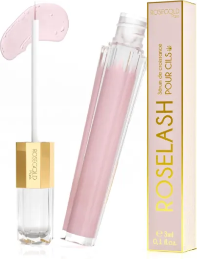 ROSELASH Nouvelle Formule Sérum de Croissance de Pousse Cils plus fournis longs épais - Fabriqué en France - Sans hormone Sans parfum - Vegan