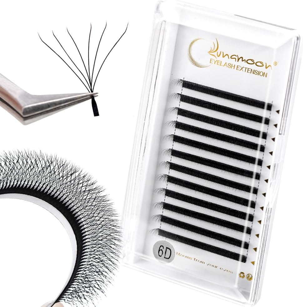 Extension Cils 6D W Cils Russe Volume Cils Premade Fans Eyelash Extensions(6D/0.07D 10mm) 6D-0.07-D- 10mm