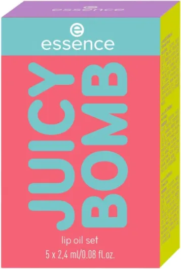 JUICY BOMB Lot de 5 flacons d'huile à lèvres 01, multicolore, sans acétone, végétalien, sans microparticules plastiques, sans gluten, lot de 5