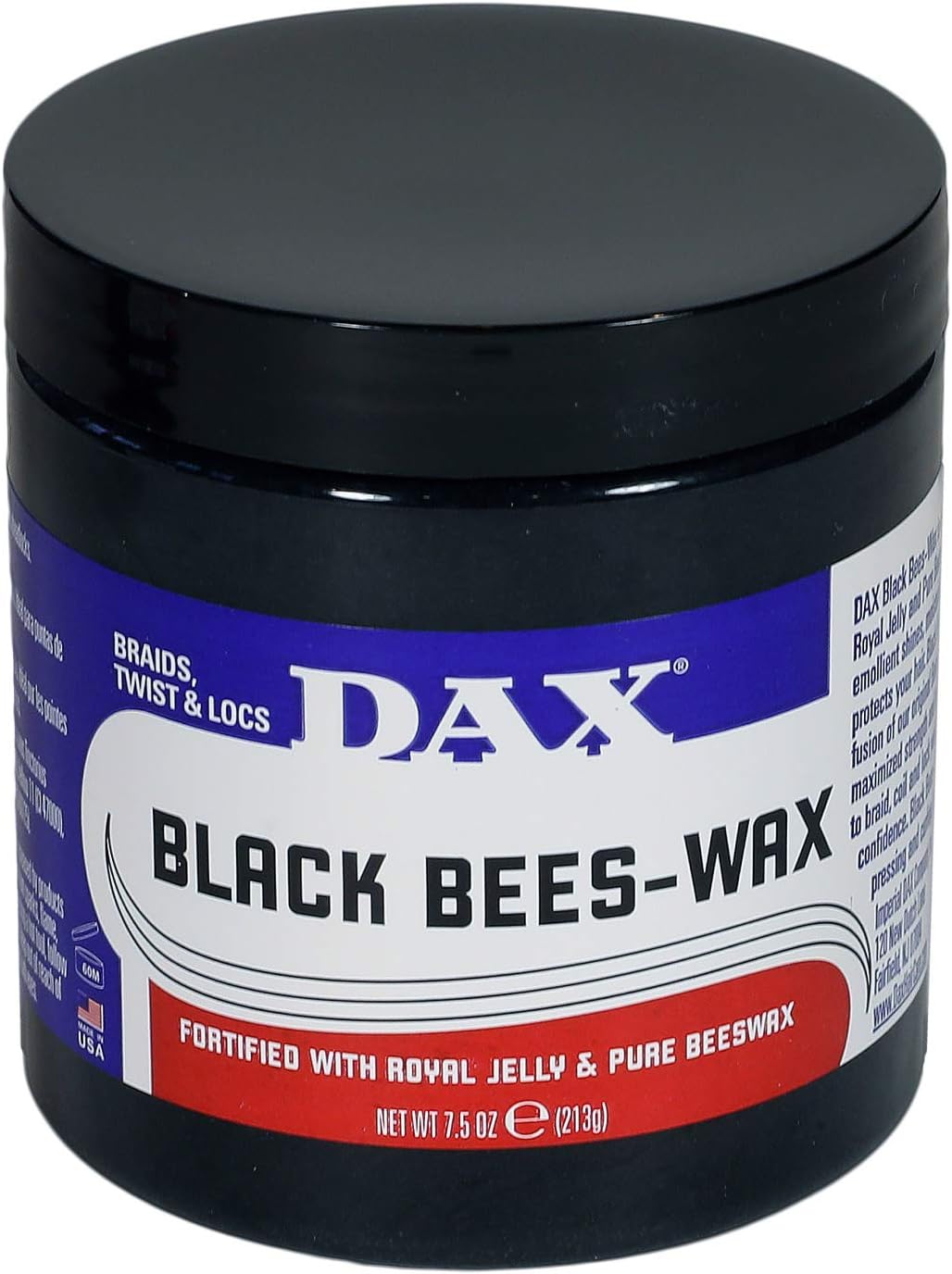 Dax Pommade à Cire d’Abeille Noir 213 g Sans parfum 213 g (Lot de 1)