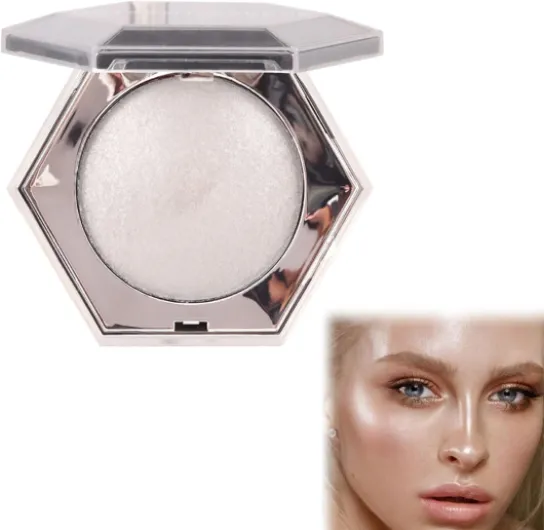 Palette Highlighter Maquillage Illuminateur Poudre,Powder Highlighter,Professional Makeup Highlight,Diamond Highlighter Palette,Highlighter Poudre pour Visage Corps Pommettes Glow,Cadeaux pour Dames