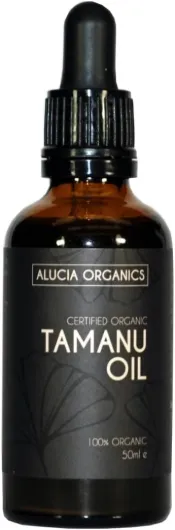 Huile de tamanu (Tamanu Oil) certifiée bio de Alucia Organics 50ml - pur, naturel, pressé à froid, végétalien, sans cruauté envers les animaux, pour la peau, le visage, le corps, le massage