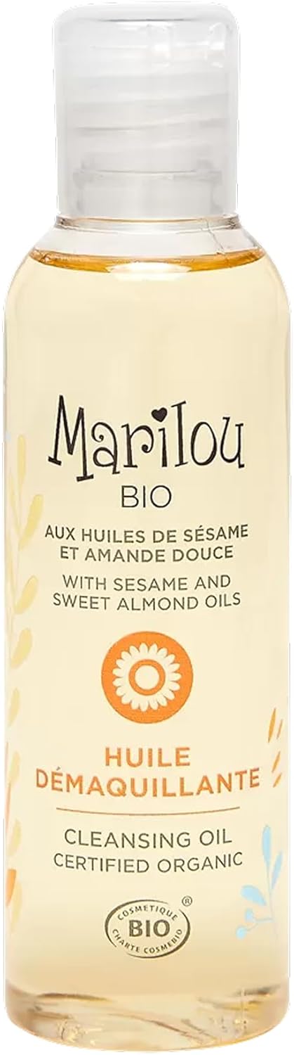 Huile Démaquillante aux huiles bio de Sésame, d'Abricot et d'Amande Douce - Formule Bio - 100% d'ingrédients d'origine naturelle - 100 ml