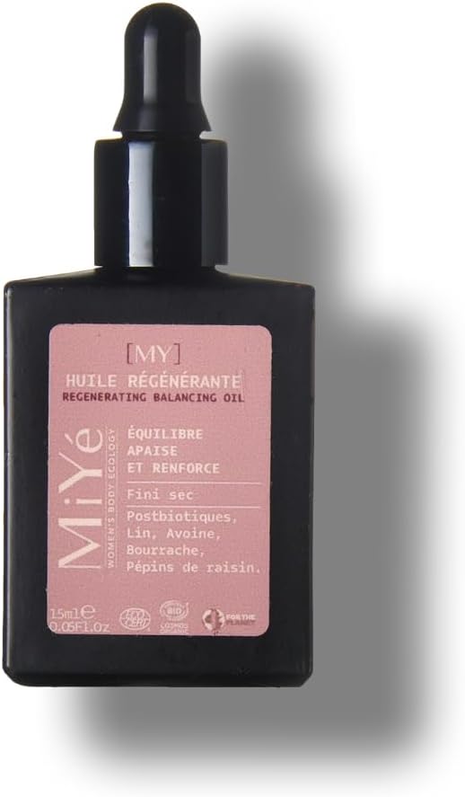 Huile régénérante visage - Huile de jojoba, lin, bourrache et pépins de raisin - Soin visage Bio - Tous types de peaux - 15ml 15 ml (Lot de 1)