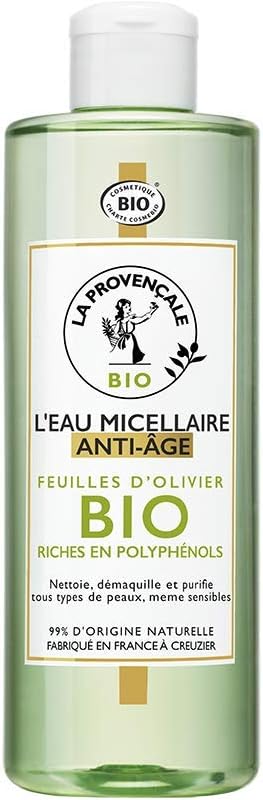 Bio Micellaire Anti-Age Visage/Yeux Certifié Bio Huile d'Olive Bio AOC Provence Fabriqué en France pour Tous Types de Peaux 400 ml D3636601 400 ml (Lot de 1)