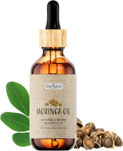 Huile de Moringa Bio 100% Naturelle – Visage, Corps et Cheveux – Hydratant, Réparateur & Anti-Âge – Graines Pures – Vitamines A, C & E – 50 ml - GANOPUR 50 ml (Lot de 1)