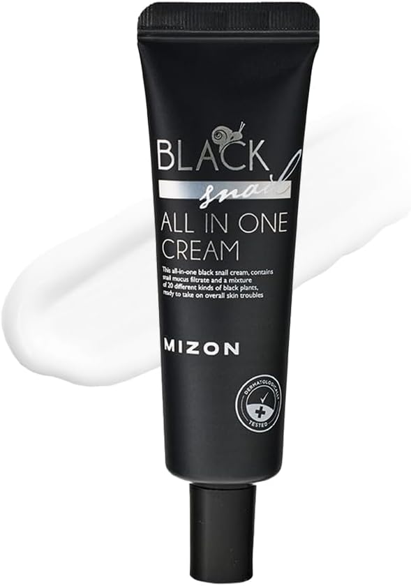 [MIZON] BLACK SNAIL ALL IN ONE CREAM (35ml) Soin coréen - Crème Hydratante Réparatrice - Anti-âge - Extraits de plantes & Bave d'escargot noir - Illumine & régénère