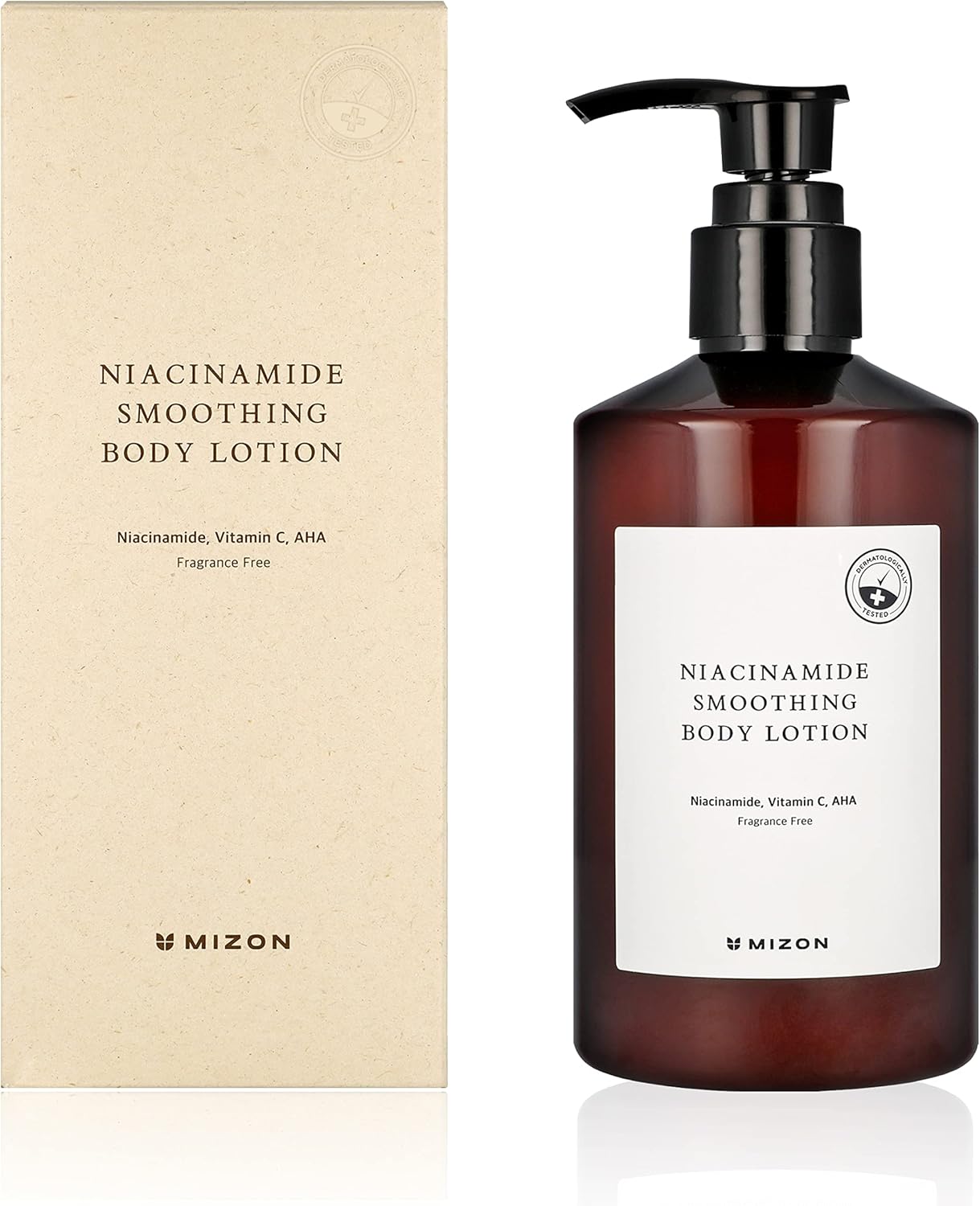 [MIZON] NIACINAMIDE SMOOTHING BODY LOTION (300ml) Soin coréen - Lotion corporelle avec 10% de Niacinamide - AHA + Vitamine C + Acide Hyaluronique - Hydratation & Exfoliation douce - Sans parfum