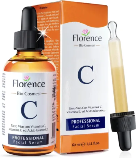 60 ml BIO Sérum Visage à la Vitamine C, Acide Hyaluronique Pur, Vit - E, B5 et Niacinamide - Anti-rides, Anti-taches, Anti-âge et Hydratant - Soin Visage Vegan & Cruelty Free - Testé Dermatologiquement