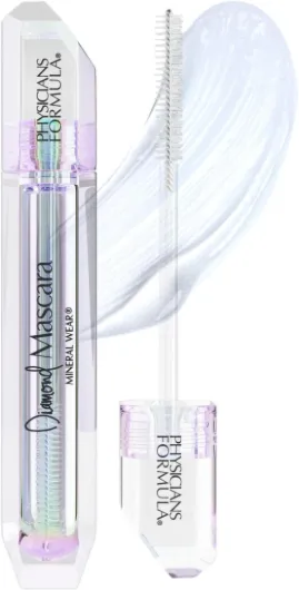 , Mascara Mineral Wear Diamond, Mascara Incolore à Usage Multiple pour Sourcils et Cils, avec Poussière de Diamant, Peptides, Eau Minérale et Vitamine E Nourrissante, Clear Diamond