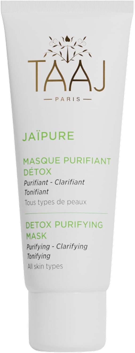 Masque Purifiant Détox - JAÏPURE - Purifie, Clarifie & Tonifie - Actifs Antioxydants & Purifiants - Régénère les tissus - Resserre les pores - Teint Frais & Éclatant - Vegan - 75 ml