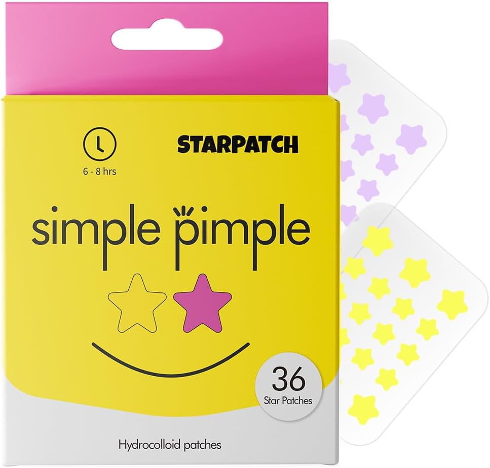 Etoile pour Bouton - Patch Bouton Star Face, Patchs hydrocolloïdes pour l'acné en forme d'étoile, patch pour l'acné 8 heures d'action, 36 étoiles pour boutons Star 1 unité (Lot de 36)
