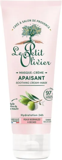 Masque Visage Hydratant - Huile d'Olive - Hydrate & Adoucit - Peaux Normales À Sèches - 98% D'Origine Naturelle - À L'Eau De Rose - Sans Silicone - Fabriqué en France - 75 ml
