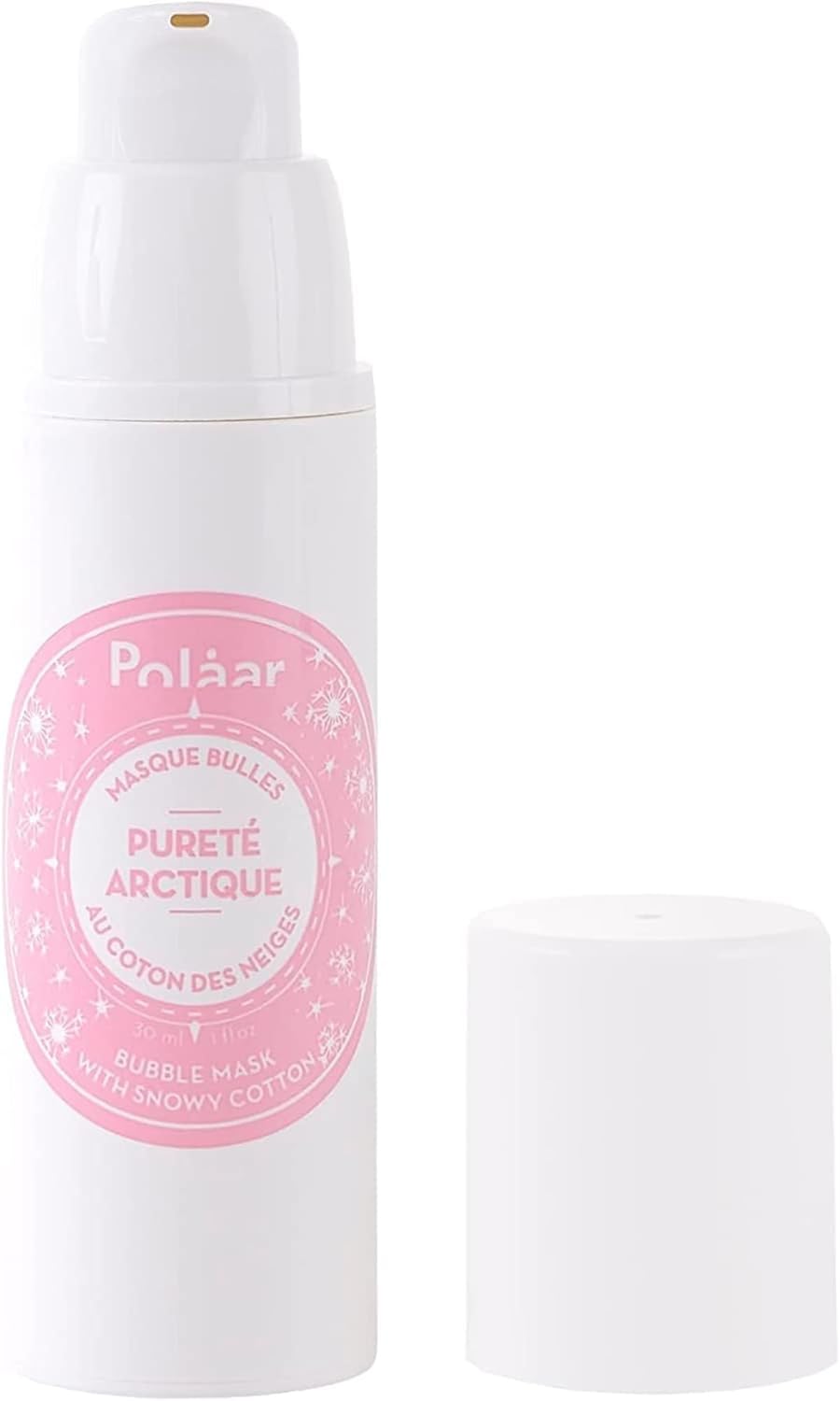 Polåar - Masque Bulles Purifiant visage Pureté Arctique au Coton des Neiges - Détoxifie, Clarifie, Resserre les pores - Toutes peaux même sensibles - Naturel, Vegan, Made in France - 30 ml
