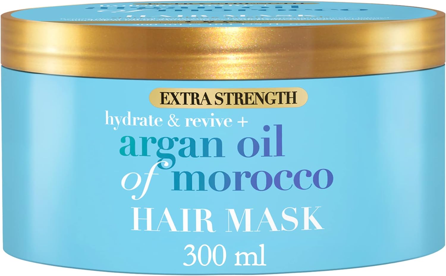 Masque Capillaire Extra Force Hydratant & Revitalisant + Huile d'Argan du Maroc (pot de 300 ml)–Masque cheveux hydratant et réparateur pour cheveux abîmés–Masque riche pour des cheveux éclatants OGX Masque capillaire à l'huile d'argan du Maroc