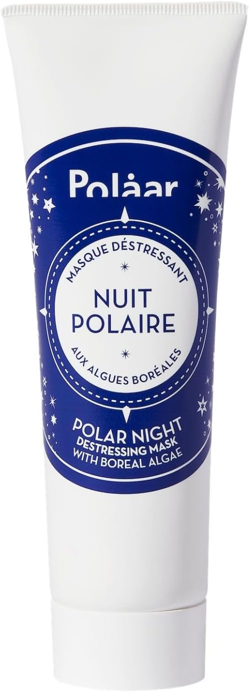 Polåar - Masque Nuit Anti-âge Déstressant Nuit Polaire - Algues Boréales & Acide Hyaluronique - Lisse rides et ridules, Repulpe, Ravive l'éclat - 95% Naturel, Vegan, Made in France - 50 ml