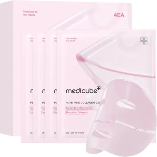 Medicube Masque De Nuit En Gel Au Collagène Rose Salmon Dna Pdrn, Masque De Nuit Pour Une Peau Éclatante, Élastique, Hydratante, Raffermissante Et Hydratante, 4 Unités (Lot De 1)