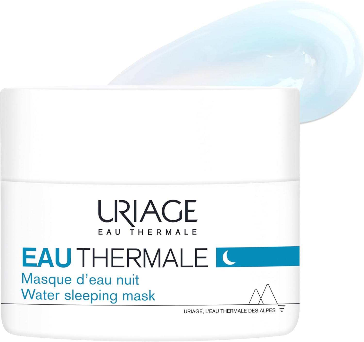 Uriage Eau Thermale Masque de Nuit Hydratant à l'Acide Hyaluronique & Edelweiss - La Peau est Regénérée comme après 8 Heures de Sommeil - Parfum Floral, Texture Gel Fraîche - Non Comédogène - 50ml