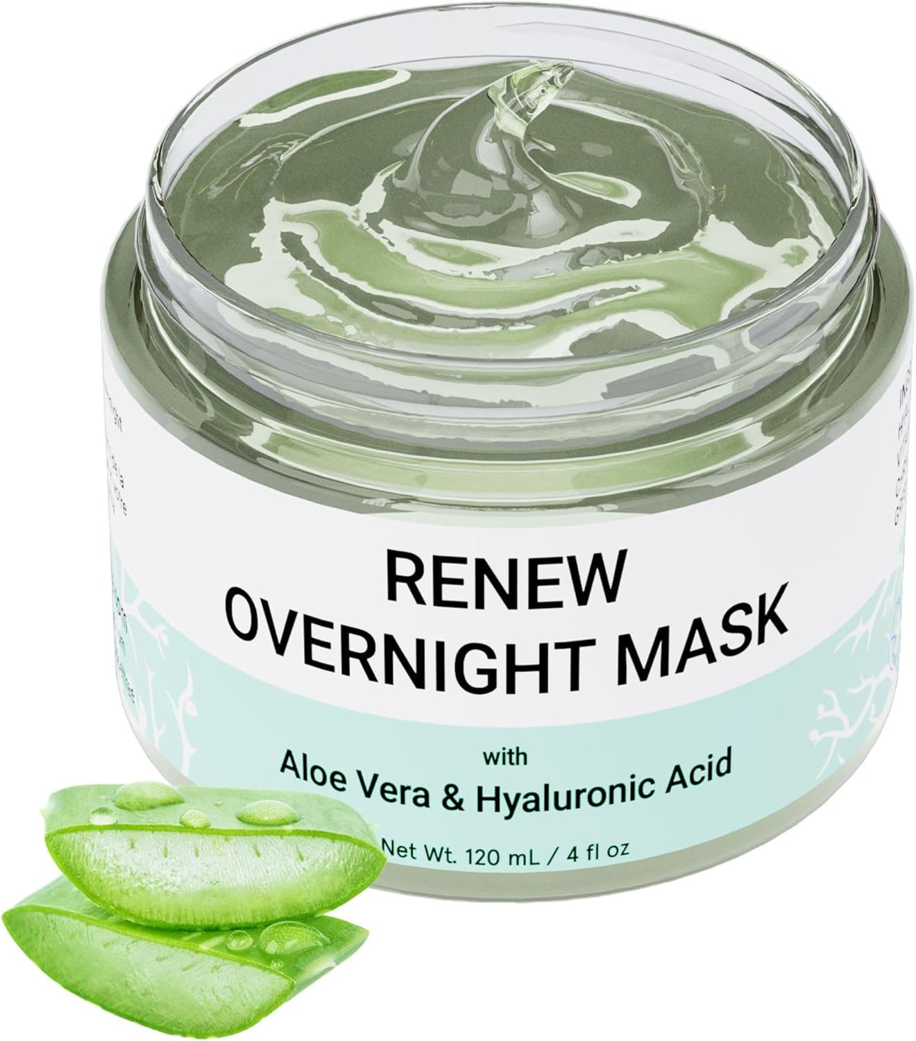 Renew Overnight Facial Mask - avec Aloe Vera & Hyaluronic Acid - Masque hydratant pour la réparation nocturne de la peau - Formulé à San Francisco