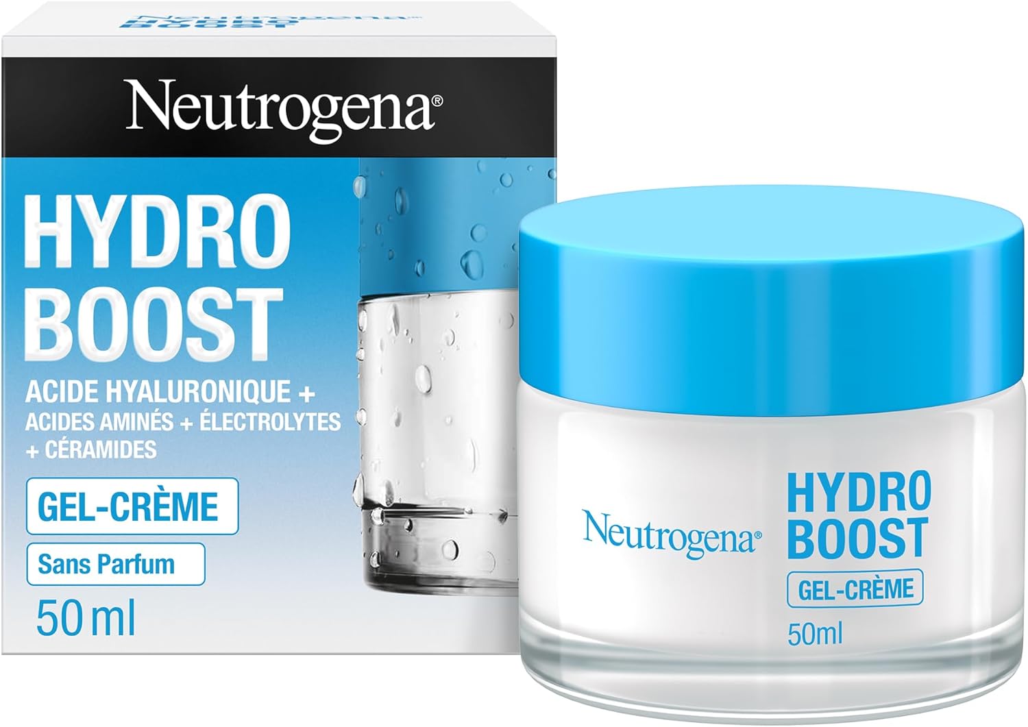 Gel-Crème Hydro Boost (Pot de 50 ml) – Crème Hydratante pour les Peaux Sensibles à l'Acide Hyaluronique et Tréhalose Botanique – Gel Hydratant pour Un Teint Frais et Éclatant 50 ml (Lot de 1)
