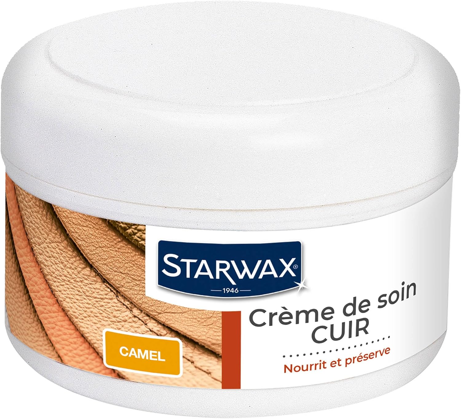 Crème de Soin Cuirs Colorés - Nourrit, Préserve la Souplesse et La Brillance - Hydrate en Profondeur - Ravive la Teinte - Teinte Camel - Fabriqué en France - 150ml