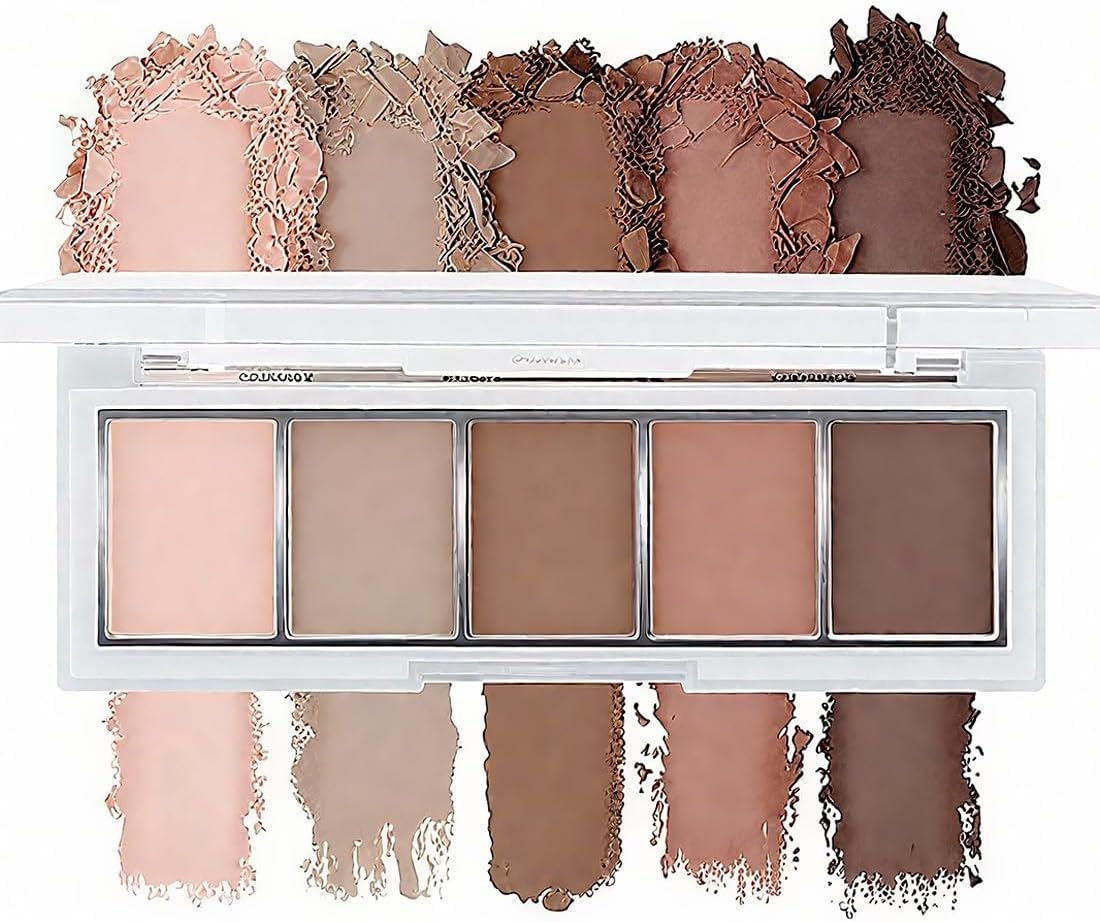 Palette De Fards À Paupières Neutres Nude Marron, 5 Couleurs Avec Fini Mat Velouté, Fards À Paupières Taupe Nude Aux Tons Froids, Maquillage Naturel Pour Tous Les Jours Fard A Paupiere