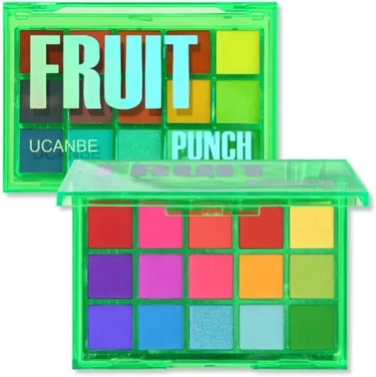 Fard à Paupières 15 Couleurs,Palette Maquillage Yeux Shimmer Matte Longue Durée, Palettes de Maquillage Hautement Pigmentées(Fruit Punch) Punch aux fruits