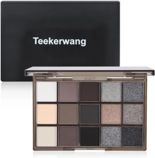 15 Colors Black White Smokey Eye Shadow Palette Makeup, Dark Grey Smokey Goth Makeup Pallet, Neutral Matte Shimmer High Pigmented Basic Black White Gray Eyeshade for Halloween (15 Colors)