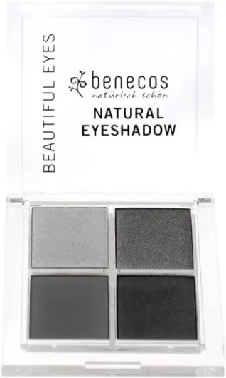 Benecos - Cosmétiques Naturels - Palette de Fards à Paupières Quattro - Vegan - Smokey Eyes
