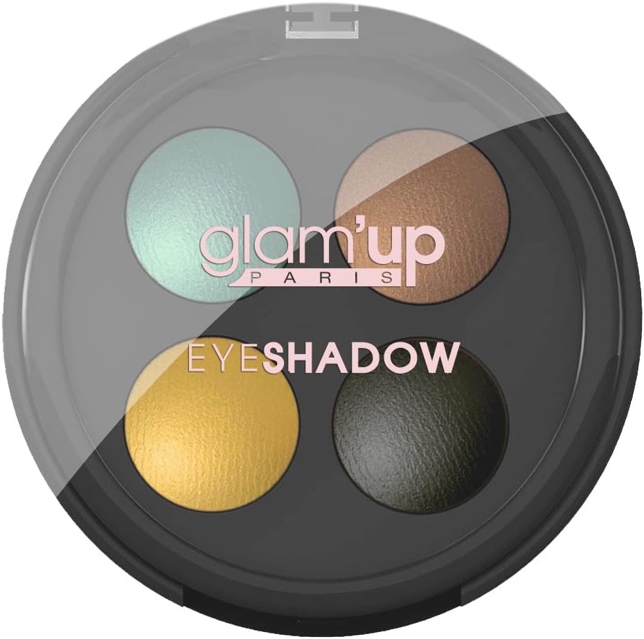 Glam'Up Paris - Quattro Ombres à Paupières - Palette 4 Fards à Paupières Assortis - Pigments Intenses - Longue Tenue - Facile à Appliquer - 4 Your Eyes - N°1-8 g Vert N°1