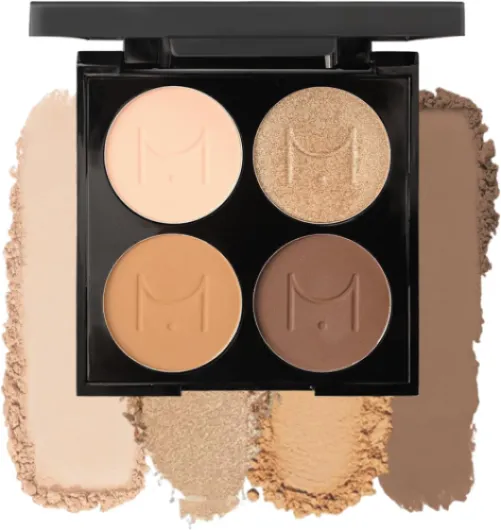 Palette Maquillage Yeux, 4 Couleurs, Doré, Marron Foncé, Fard à Paupières, Maquillage Palette, Paillettes Mates, Imperméable, Longue Durée, Hautement Pigmentée, Miroir Intégré, Parfait pour Femmes-01 4 couleurs 01#