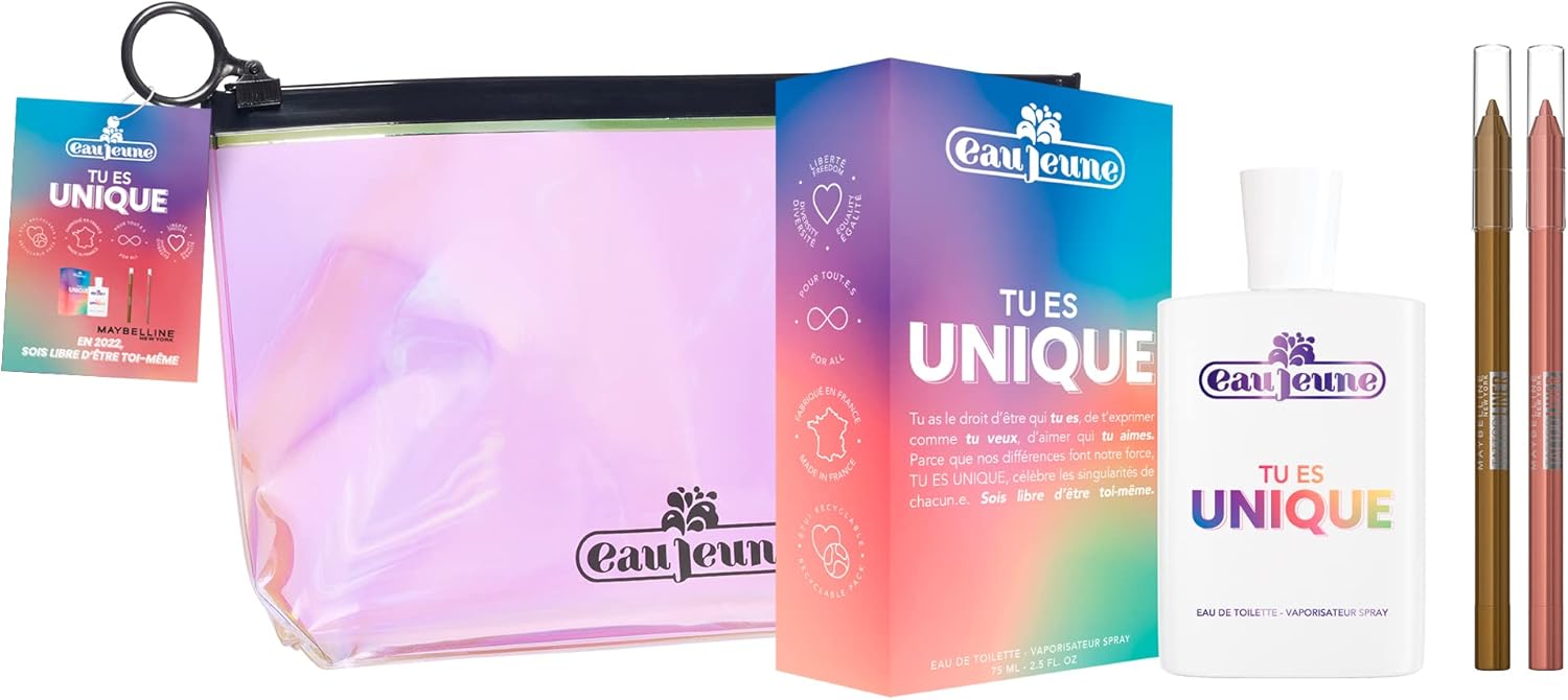 Trousse Cadeau - Eau Jeune x Maybelline New-York - Trousse Parfum Tu es Unique + 2 Crayons Tattoo Liner Yeux