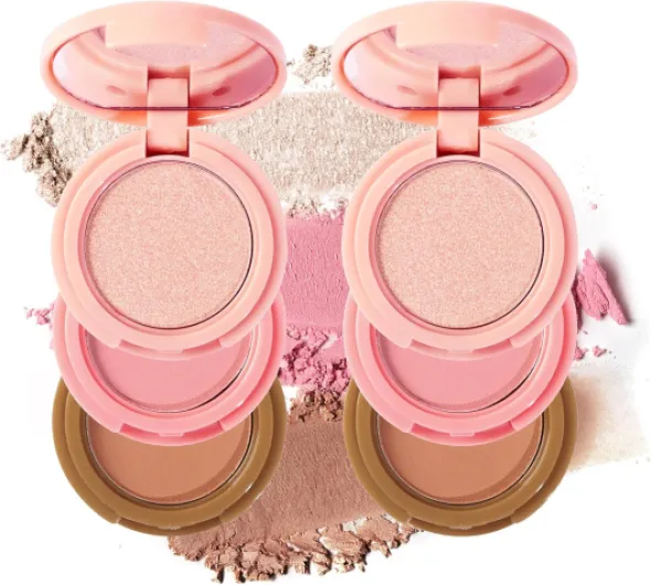 Palette De Sculpture, Plateau De Maquillage 3 En 1, 2pcs Fard à Joues Brillant Pour Le Visage Fard à Joues Contour Et Surbrillance#02 A02#