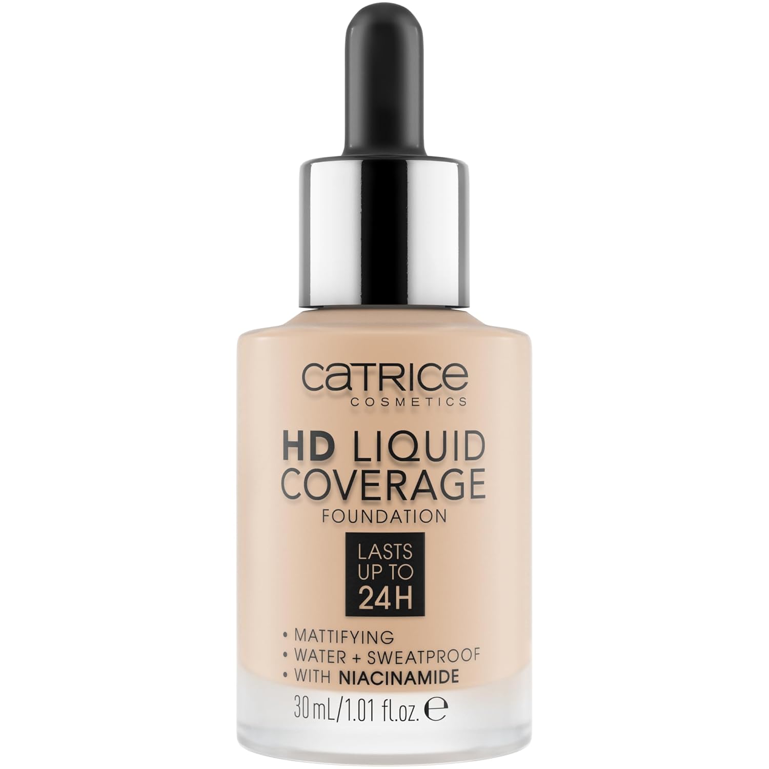 Catrice - HD Liquid Coverage Foundation - 24H Wear, Matte Finish, High Coverage, Waterproof Formula with Niacinamide - Vegan & Cruelty Free (010 - Light Beige) 1.01 Fl Oz (Pack of 1) 010 - Light Beige