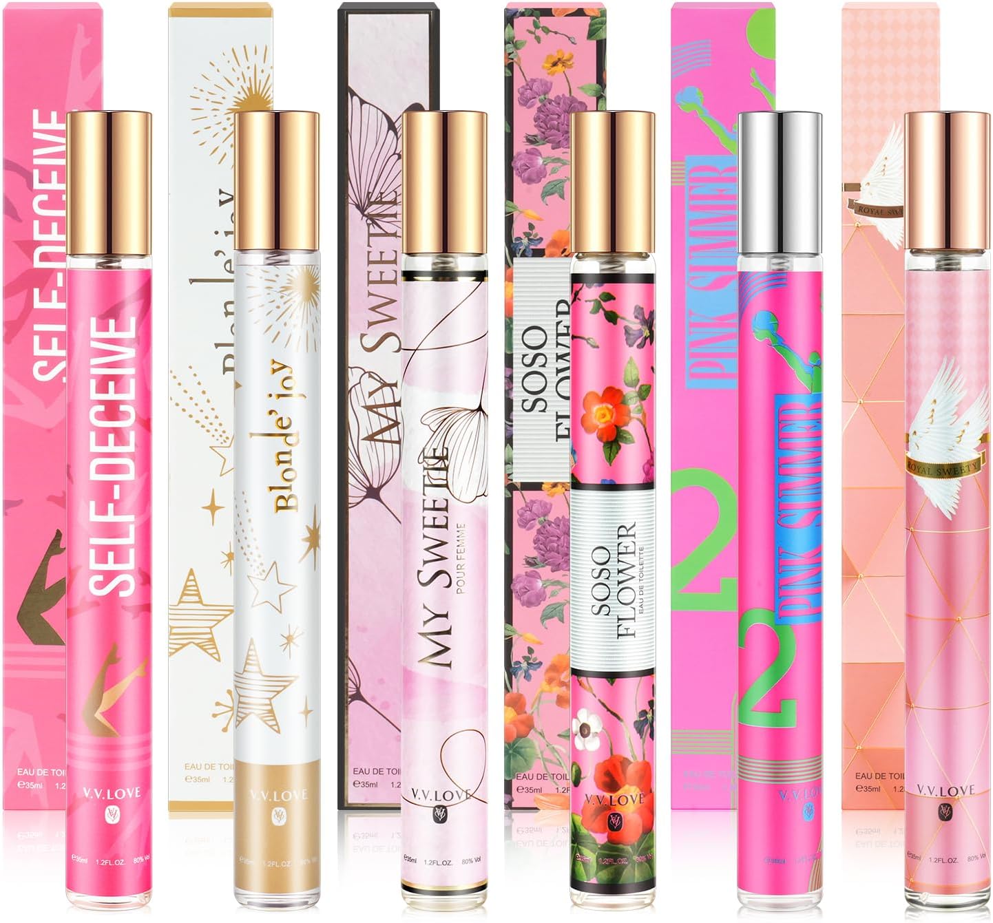 Coffret cadeau parfums haut gamme pour femmes – 6 x 35 ml Eau de Parfum femme portable Huile de Parfum longue durée Souligne votre charme