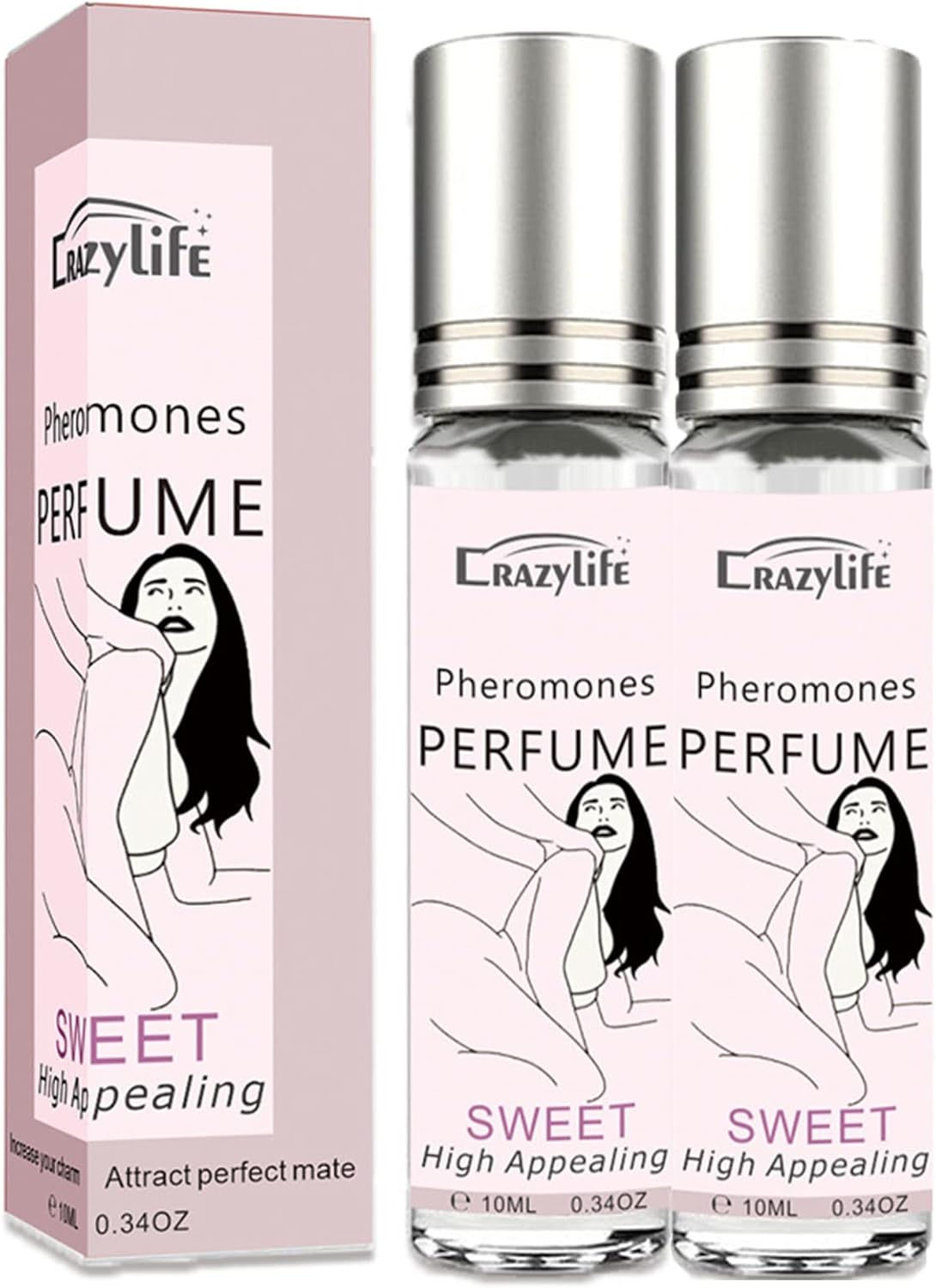 Pheromone Parfums, Huile De Phéromone Pour Femme Pour Attirer Les Hommes, Parfums Doux Longue Durée, 10 ML (2 PCS)