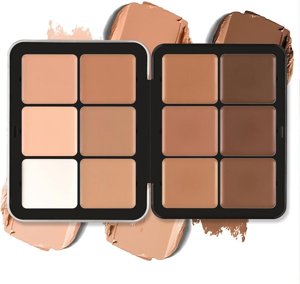 Palette de 12 couleurs d'anti-cernes en crème, longue tenue, résistante aux bavures, mélangeable et couvrante, crème mate naturelle corrigeant les couleurs, palette de maquillage pour le visage (#E) #12-E