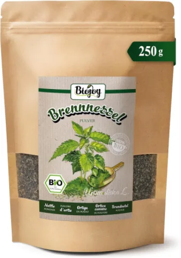 Poudre d'ortie BIO (250 g), Feuilles d'ortie en poudre, ortie moulue (Urtica dioica) 250 g (Lot de 1)