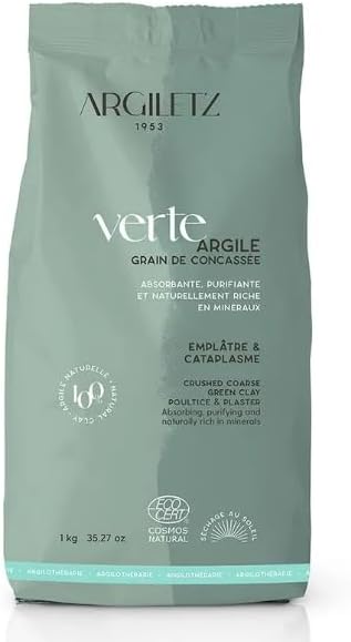(ARCILIA) Argiletz - Argile Verte - Grain de Concassée - Sachet 1kg 1 kg (Lot de 1) Grain de Concassée