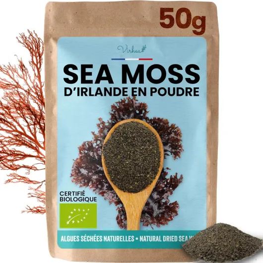 Sea Moss 50g – Mousse de Mer Irlandaise en poudre – Algue Séchée Naturelle
