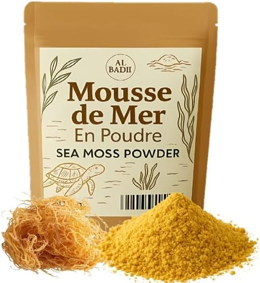 Al Badil Mousse de Mer en Poudre, Super-aliment Naturel, Riche en Minéraux 100 Gr