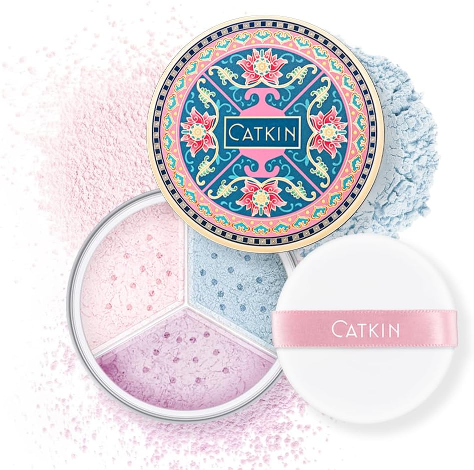 Loose Setting Powder, Poudre Libre, Poudre Matifiante, Absorption de l'Excès de Sébum, Anti-Pores, Correcteur de Couleur, Ultra légère & Universelle, Translucide，4g*3 C04 Camlet