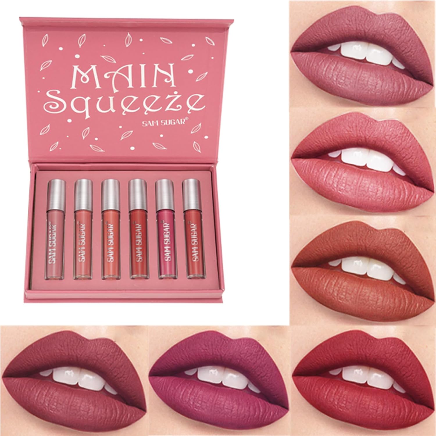 6 Couleurs Rouge à Lèvres Liquide Mat Set, Encre à Lèvres Liquide Mate, rouge à lèvres maquillage coffret cadeau, Nude Étanche Longue durée Antiadhésif, rouge à lèvres cadeau pour femme (B, 6 PCS) B 2.5 ml (Lot de 1)