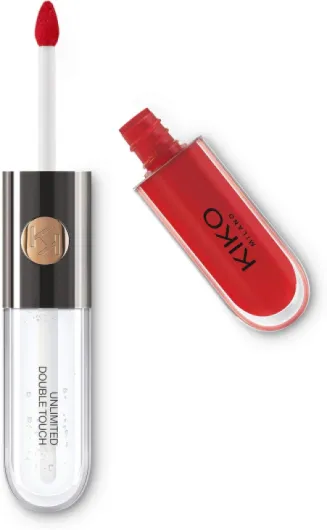 Unlimited Double Touch 107 - Rouge À Lèvres Liquide En 2 Étapes, Fini Lumineux - Tenue Jusqu’À 12 Heures - Base Colorée Sans Transfert - 107 Cherry Red