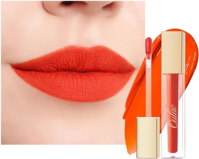 Encre à Lèvres Liquide Mate, Orange Rouge à lèvres Longue Tenue, Fini Mat, Couleur Intense Lip Tint, Infusée en vitamine E,Végétalien et Sans Cruauté, 4,5ml (M07) Summertime Kiss Summertime Kiss (M07)