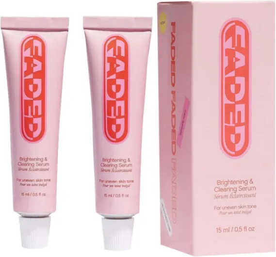 Faded Brightening et Cleansing Serum pour les taches sombres et les décolorations, Sérum éclaircissant et nettoyant Réduit les décolorations, les marques post-blemish, les cicatrices et les taches.
